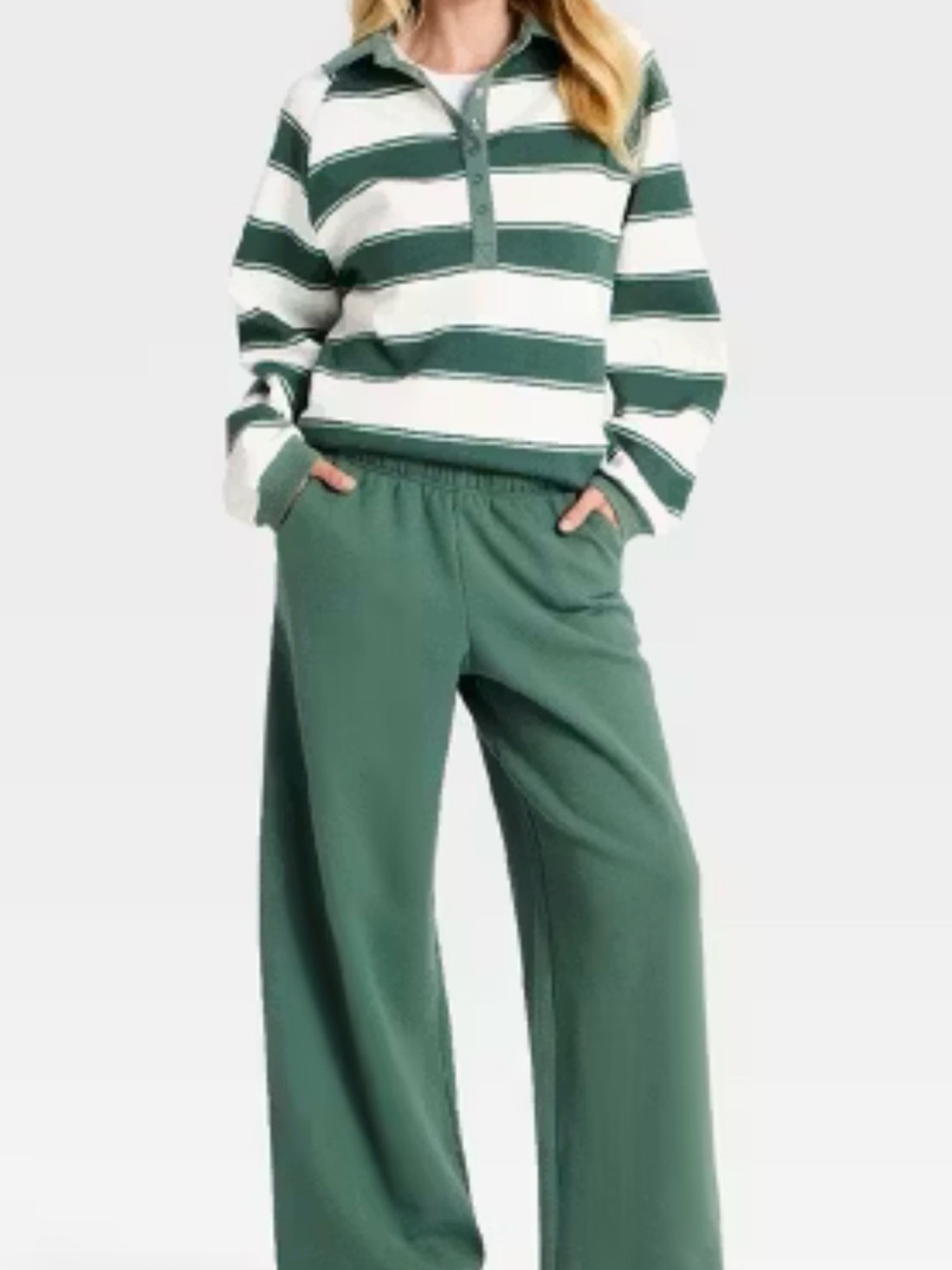 NWOT Zenana Wide-Leg Pull-On Pants in Forest Green stretchy comfort